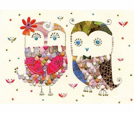 Мини-открытка Две совы, с конвертом 
